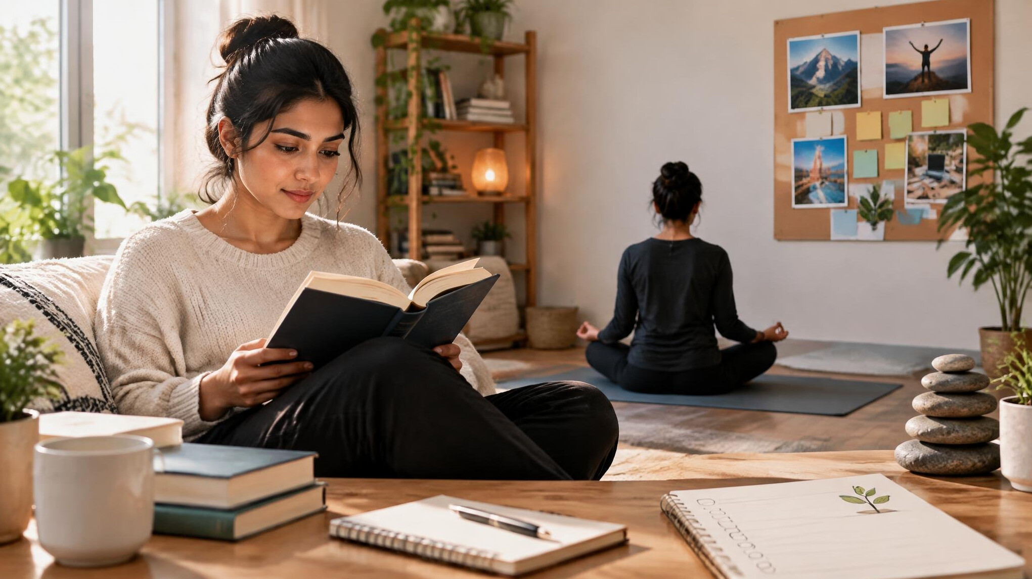 person reading book